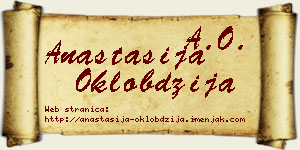 Anastasija Oklobdžija vizit kartica